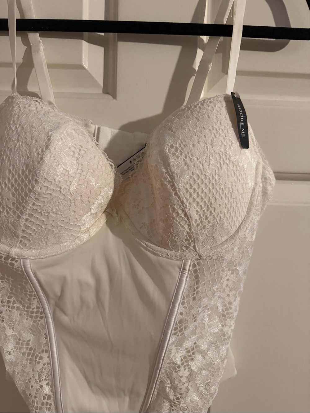 Adore Me Ivory Lace Bustier